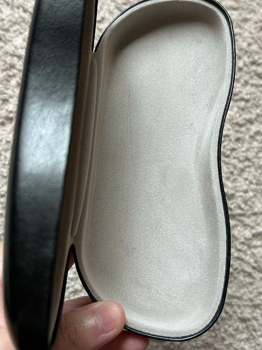Ray-Ban Faux Leather Embossed Logo Hard Shell Clamshell Glass Case Black OS